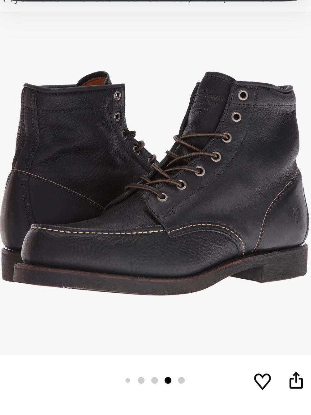Frye Black Leather Arkansas Moc Toe Boots Size 9 Like New